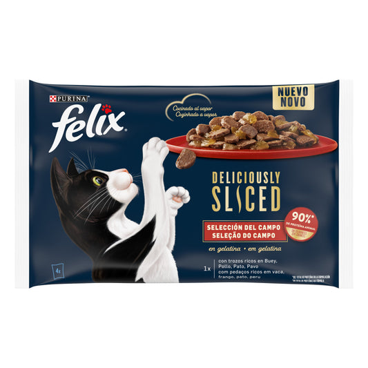 PURINA FELIX CARNE DELICIOSAMENTE FATIADA