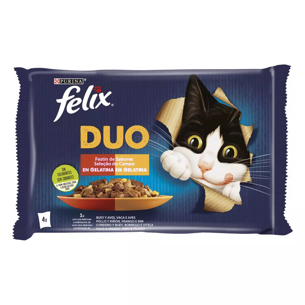 PURINA FELIX FANTASTIC DUO CARNE 4X85GR